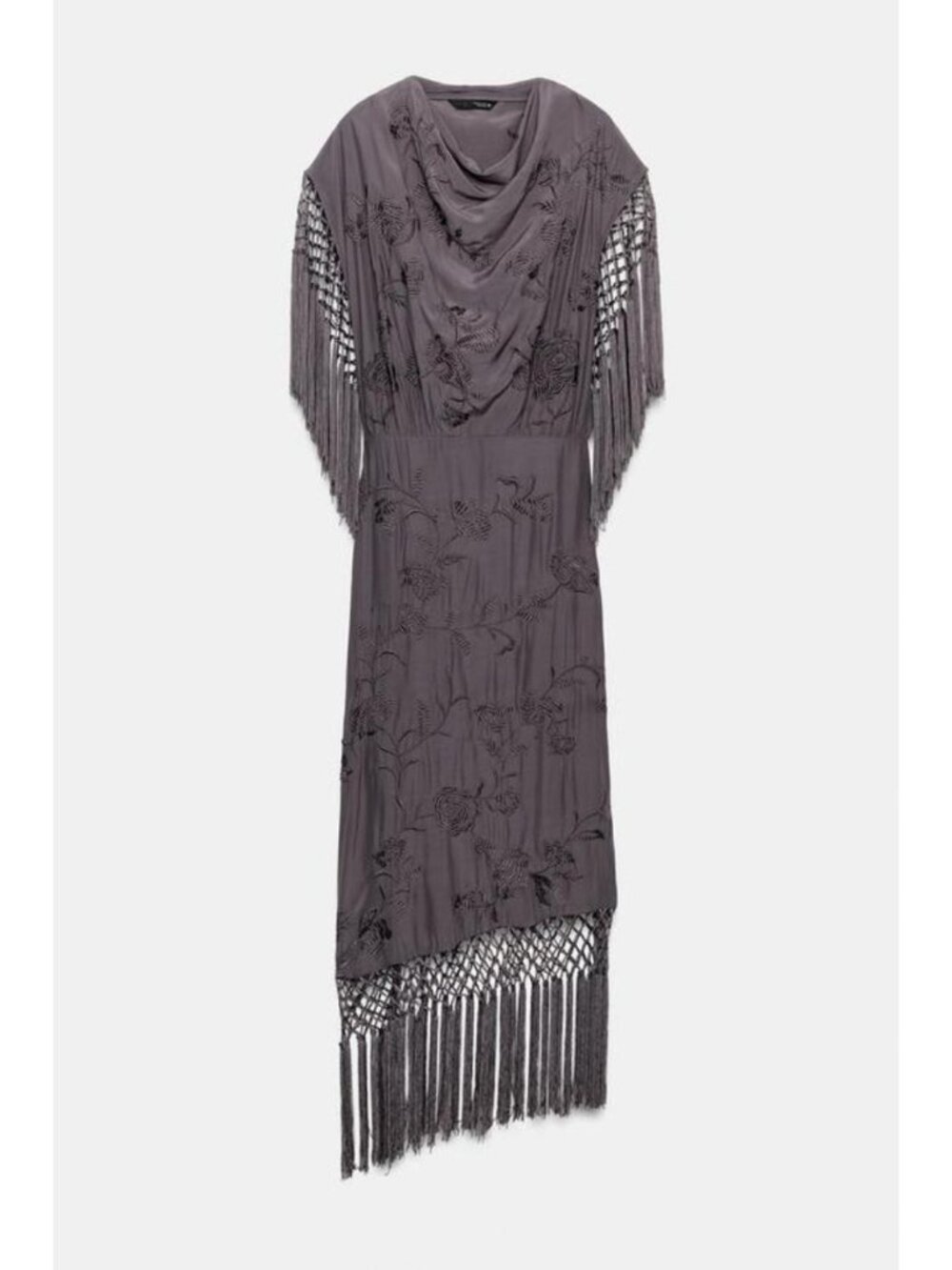 ZARA ZW COLLECTION EMBROIDERED FRINGE DRESS 7521/256/629